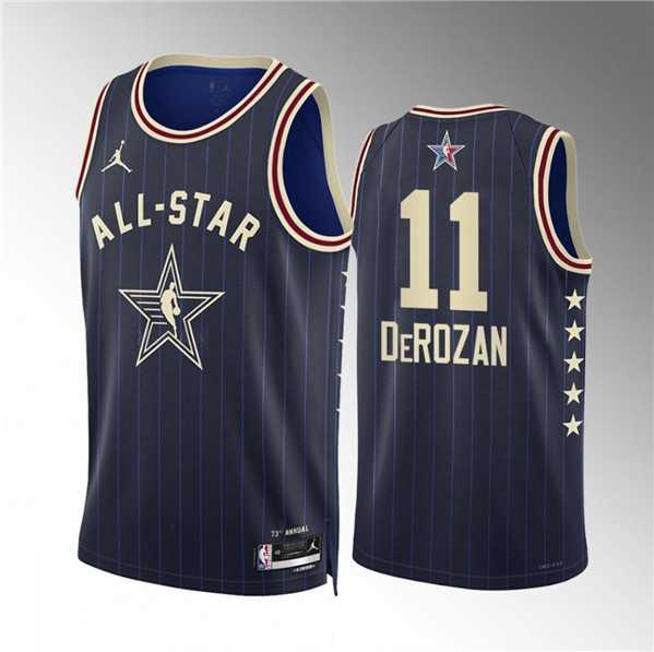 Mens 2024 All-Star #11 DeMar DeRozan Navy Stitched Basketball Jersey->->NBA Jersey